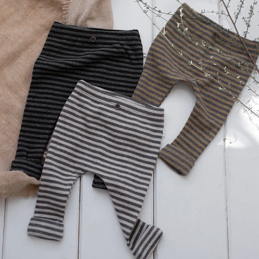 1  In The Family Baby And Child Eusebi Leggings Anthracite Grey Stripes