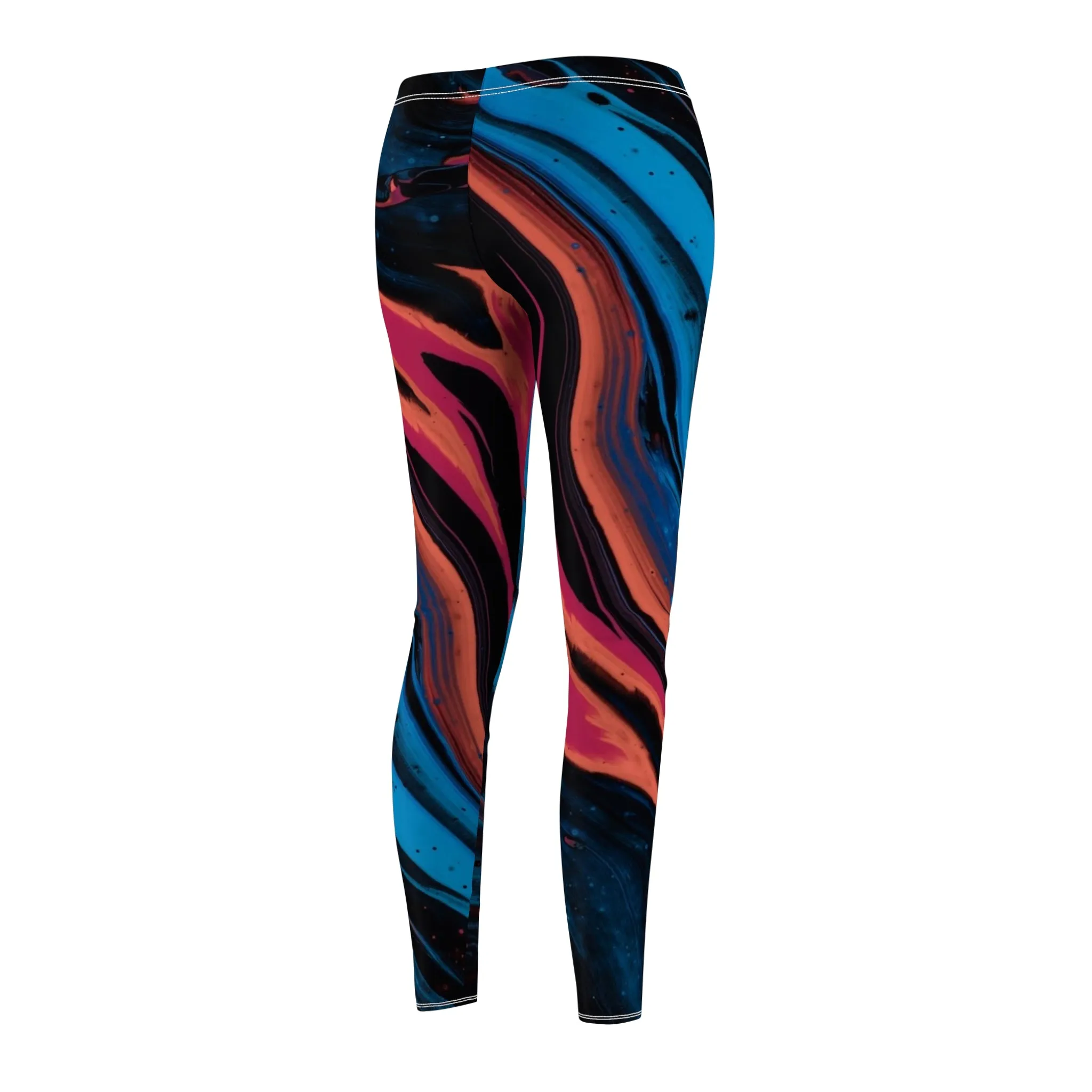 Acrylic Pour Women's Cut & Sew Casual Leggings (AOP)