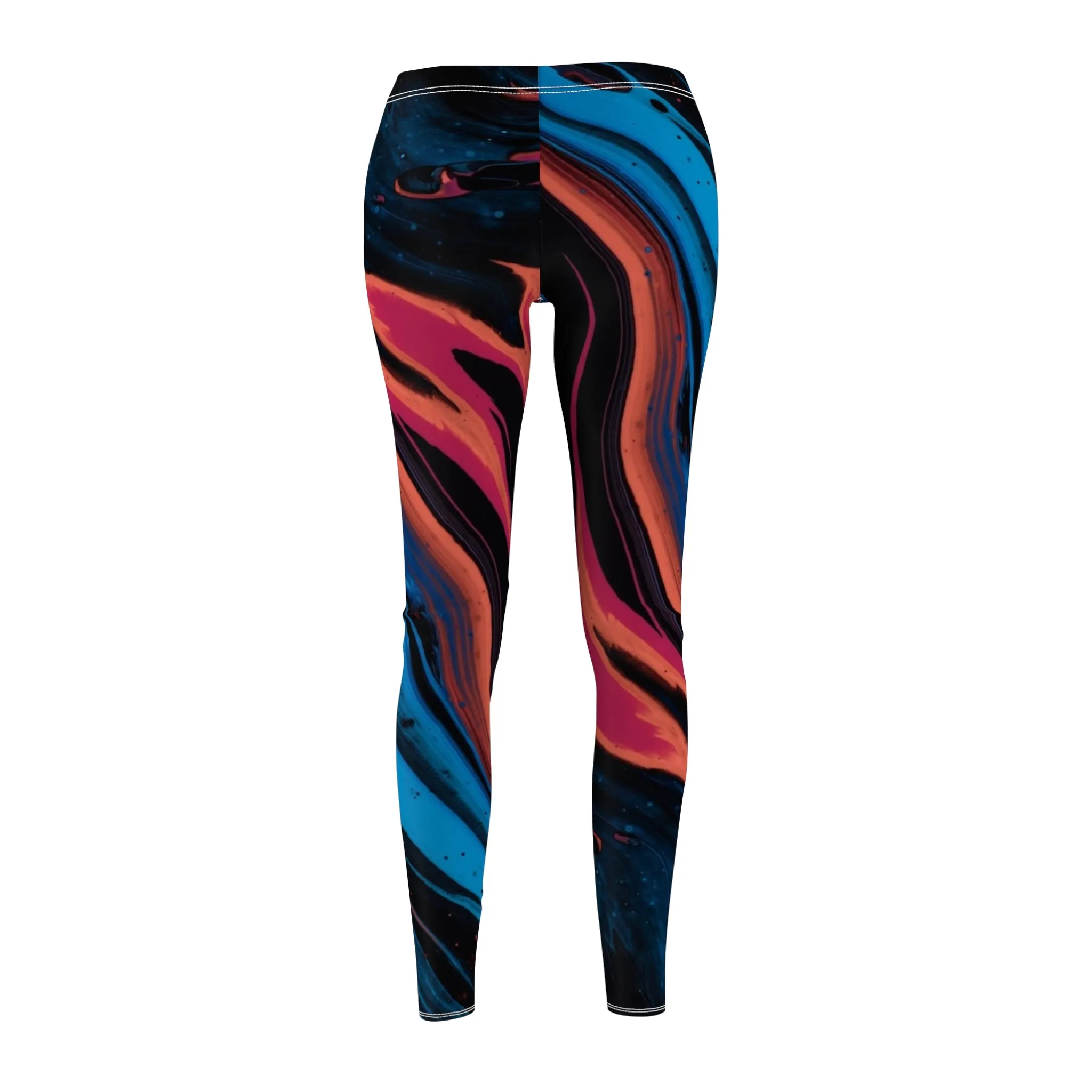 Acrylic Pour Women's Cut & Sew Casual Leggings (AOP)