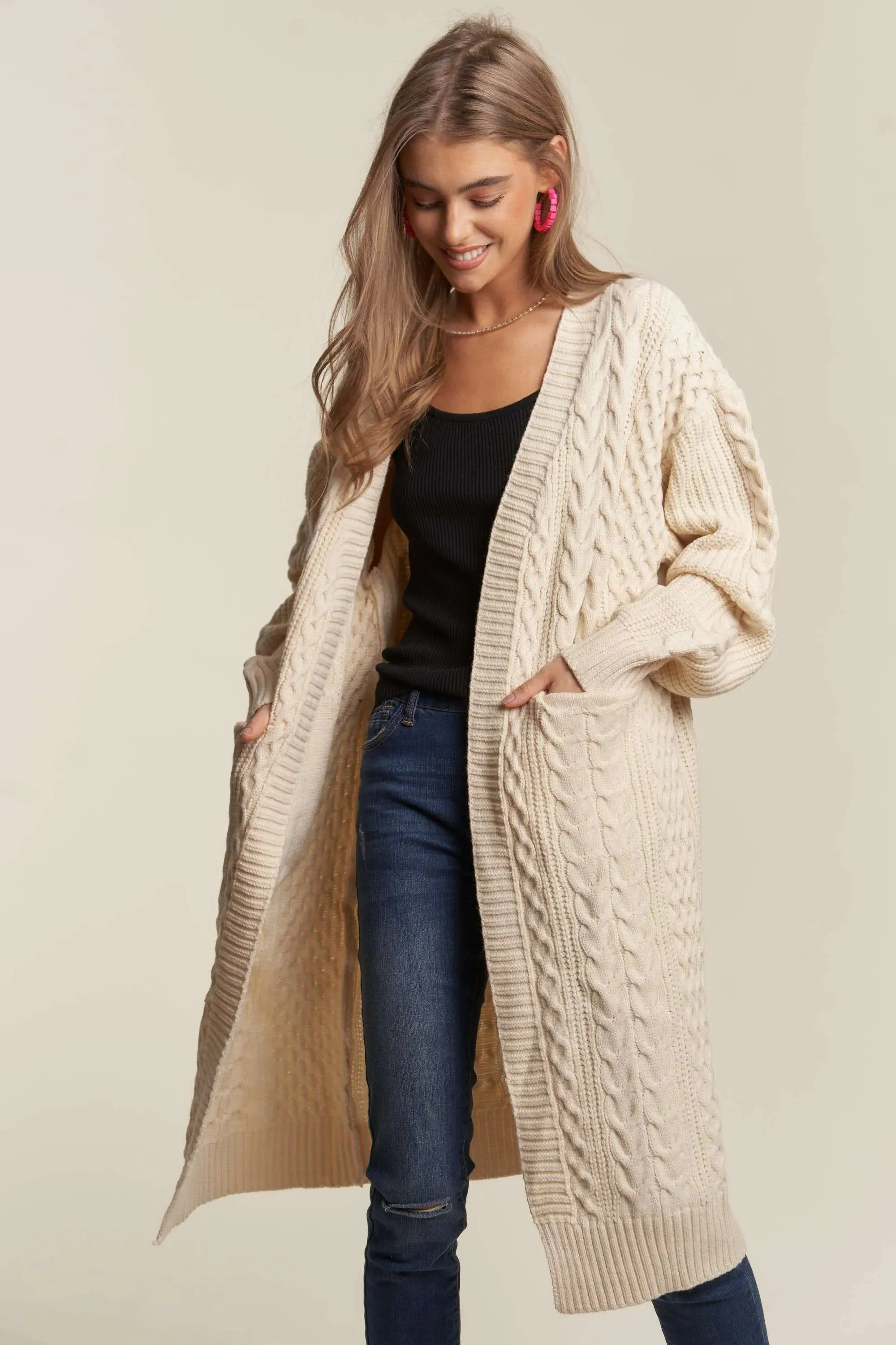 ADORA Cable Knit Sweater Cardigan
