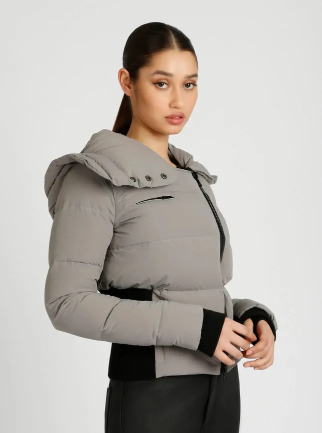 Asymmetrical Puffer Jacket Graphite