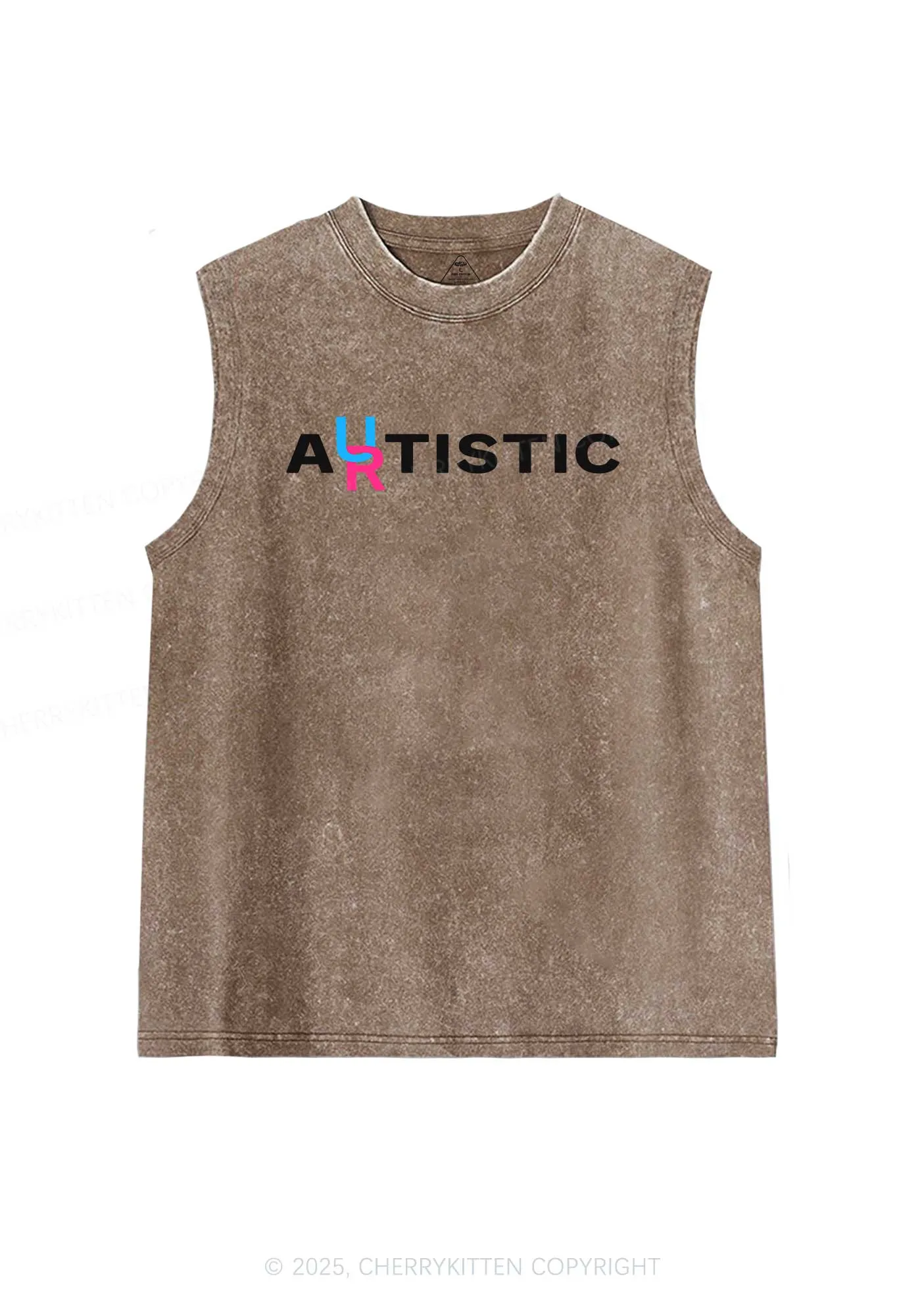 Autistic Artistic Y2K Washed Muscle Tank Cherrykitten
