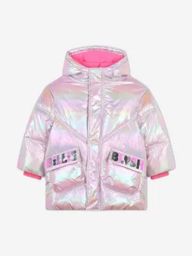 Billieblush Girls Hooded Puffer Jacket in Purple