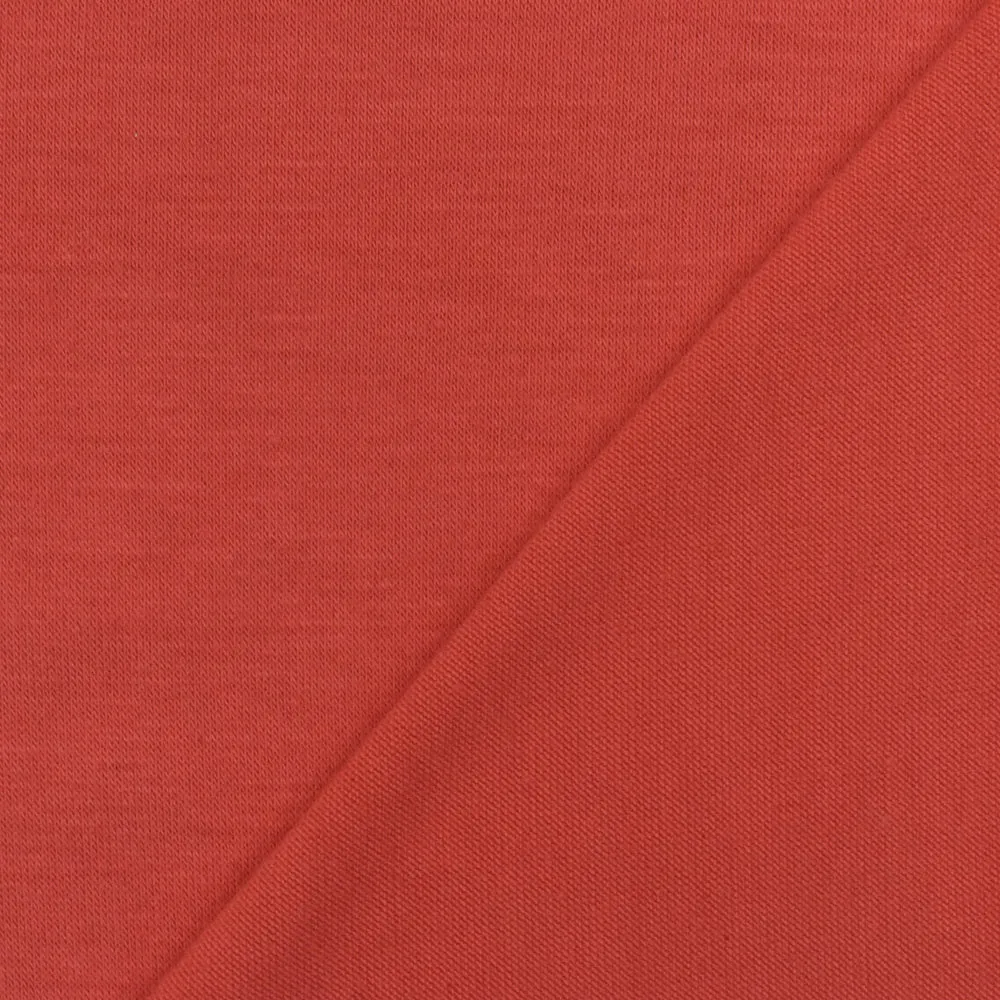 Bright Coral Red Solid Stretch Spandex Bamboo Jersey Knit Fabric