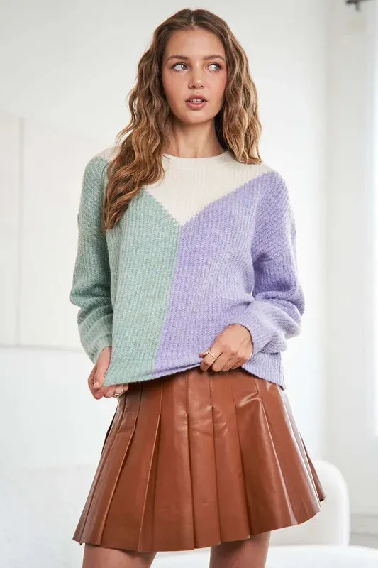 Colorblock Comfy Sweater Top