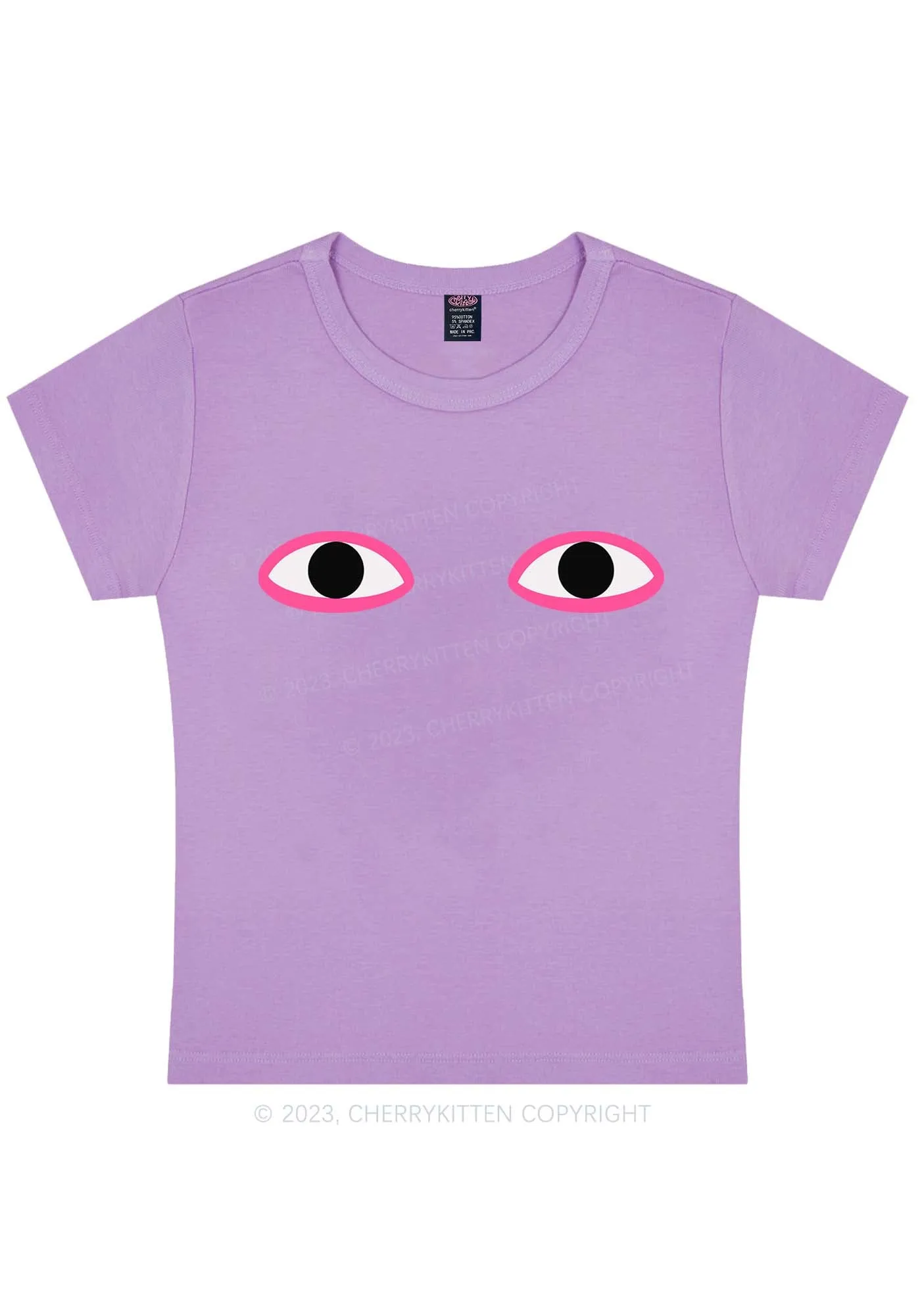 Curvy Artistic Eyes Y2K Baby Tee Cherrykitten