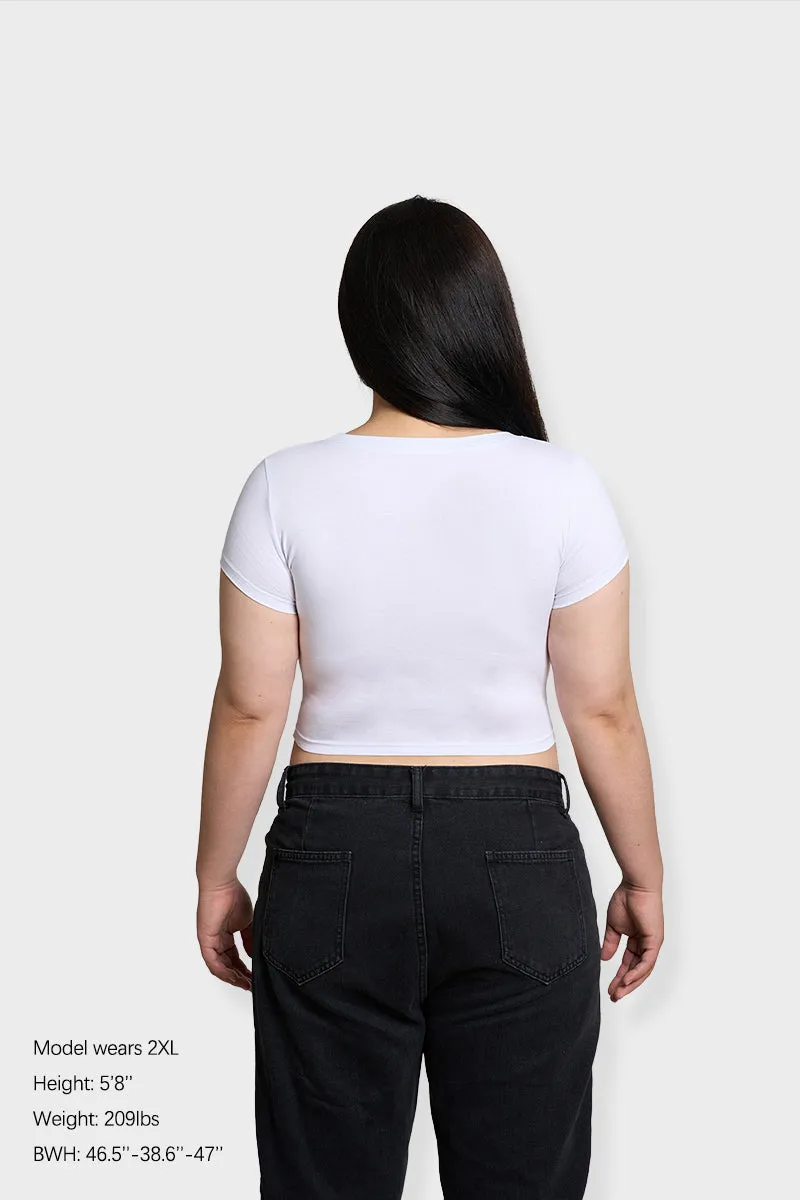 Curvy Artistic Eyes Y2K Baby Tee Cherrykitten