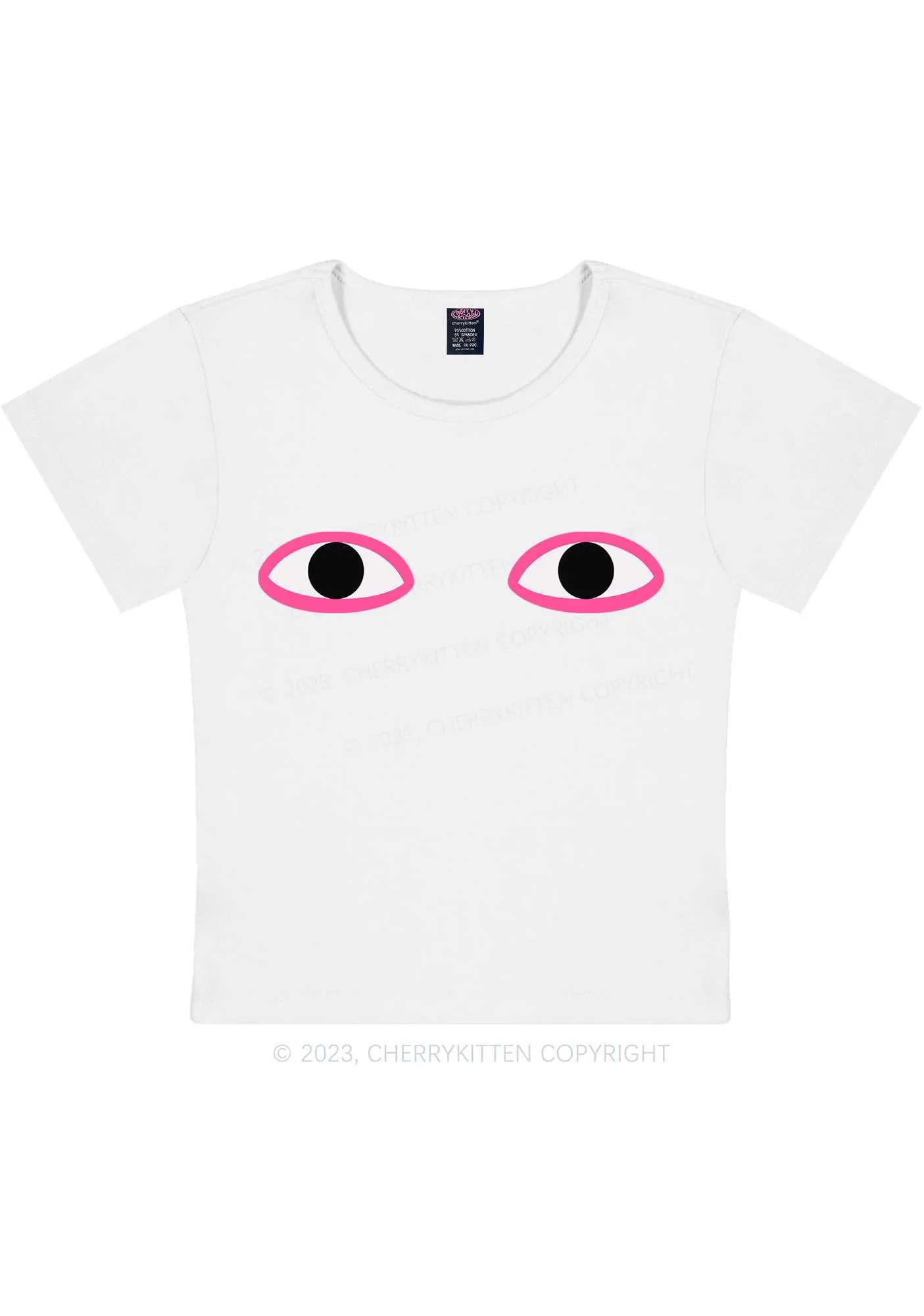 Curvy Artistic Eyes Y2K Baby Tee Cherrykitten
