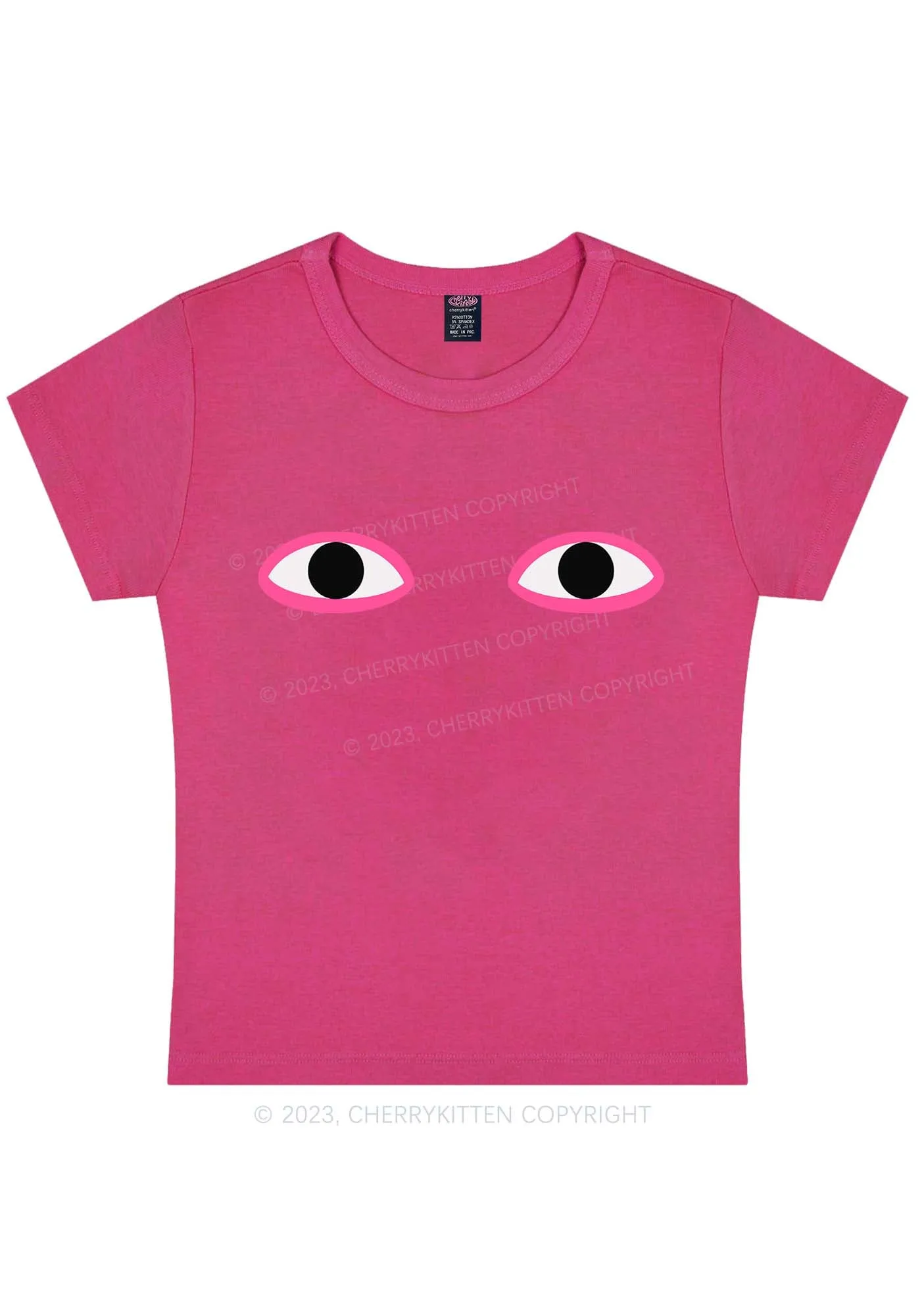 Curvy Artistic Eyes Y2K Baby Tee Cherrykitten