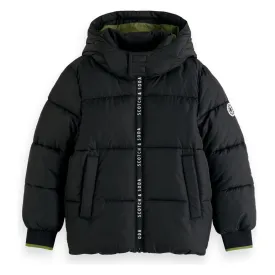 Hooded Puffer Jacket - Black