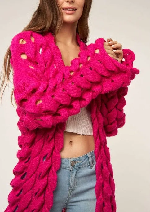 Knitted Open Cardigan