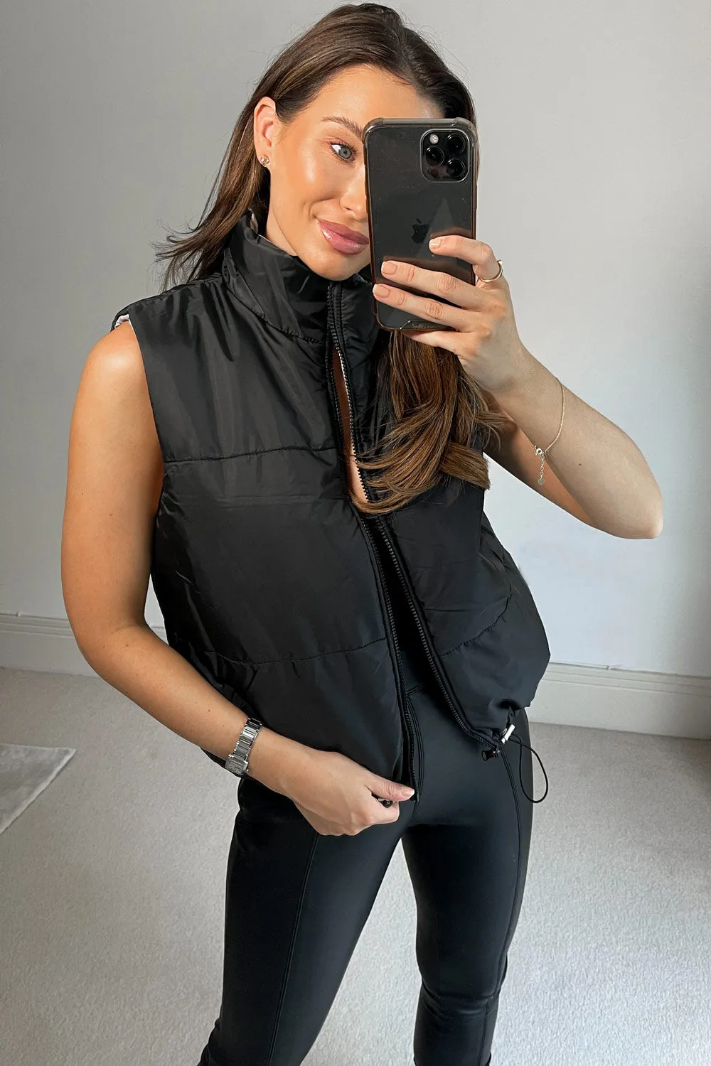 Millie Grey Reversible Puffer Gilet