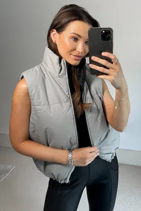 Millie Grey Reversible Puffer Gilet