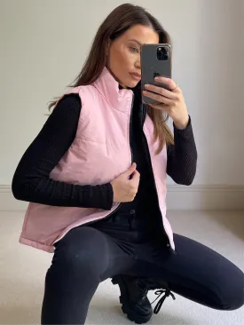 Millie Pink Reversible Puffer Gilet