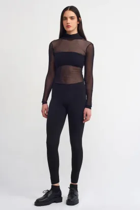 Nu Elasticated Waist Solid Leggings Black