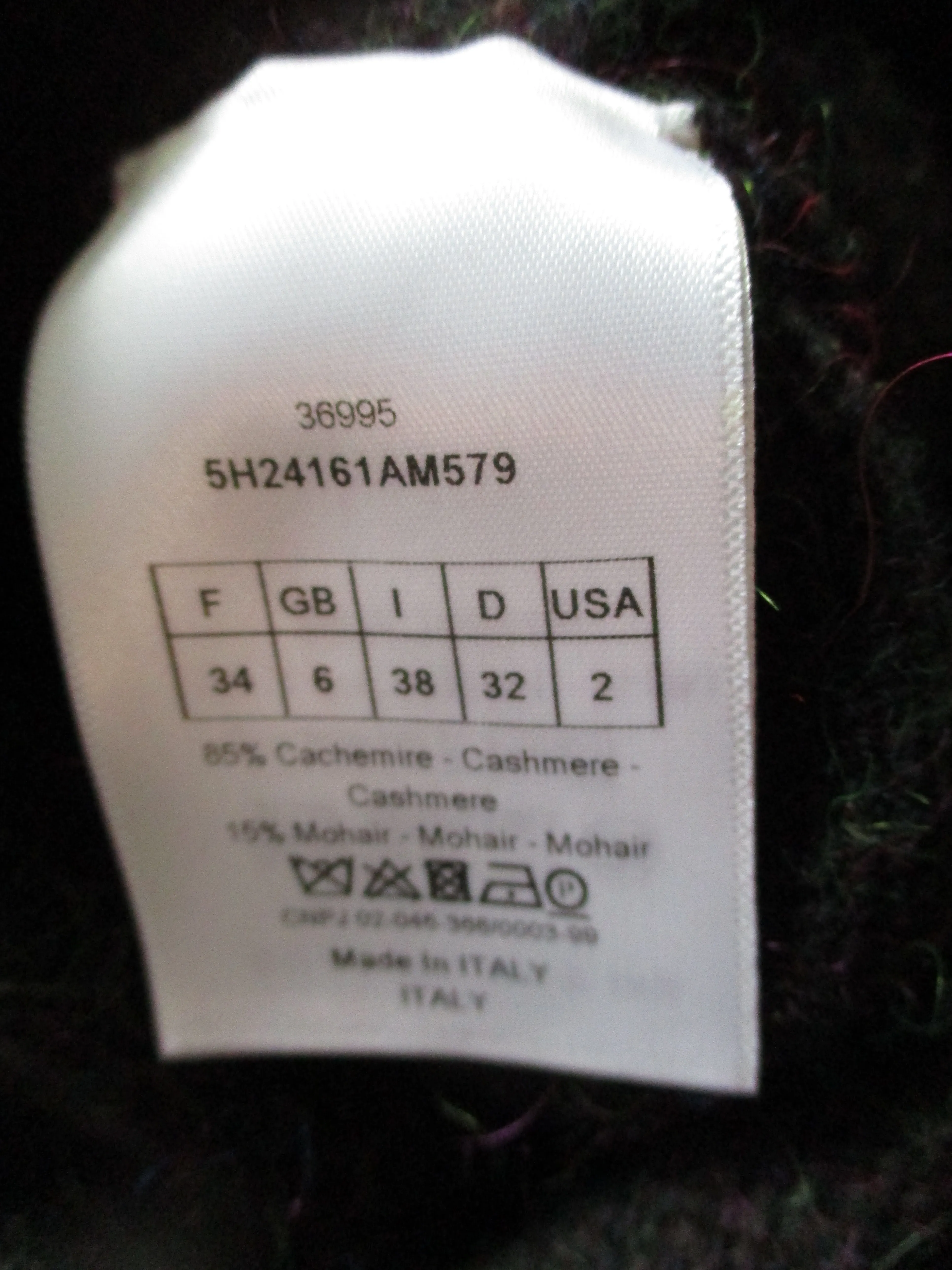NWT NEW CHRISTIAN DIOR PARIS Cashmere Cardigan Noir jacket coat Dress 34 CHARCOAL