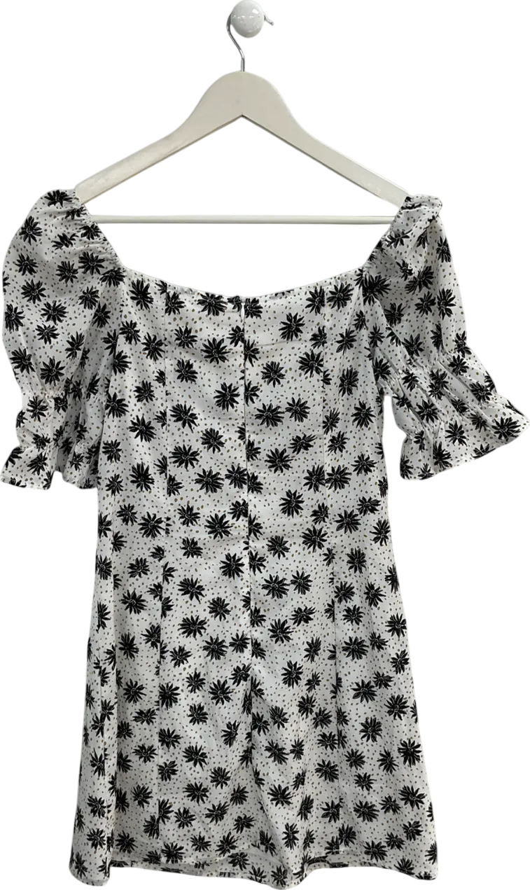 Urban Bliss White Floral Print Mini Dress UK 10
