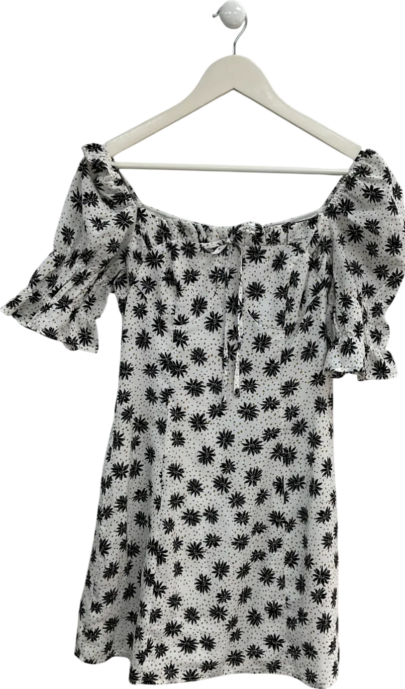 Urban Bliss White Floral Print Mini Dress UK 10