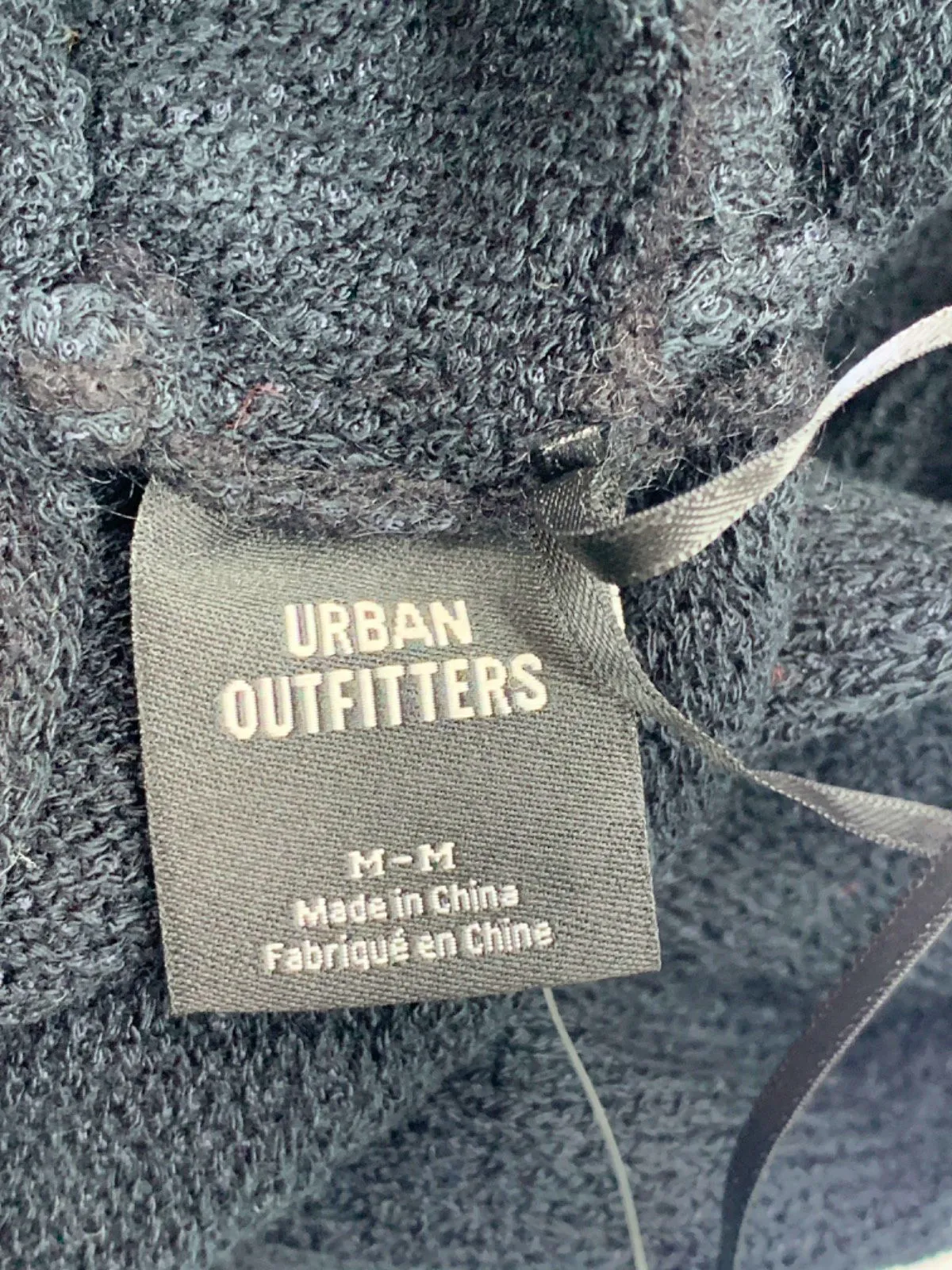 Urban Outfitters Black Long Sleeve Wisteria D-Ring Knit Mini Dress UK M