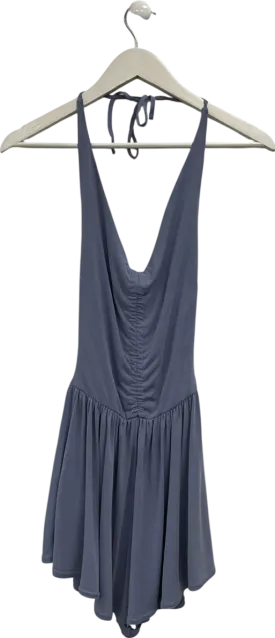 Urban Outfitters Blue Ruched Halter Neck Mini Dress UK S
