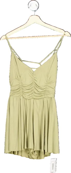 Urban Outfitters Green cupro Ruched Mini playsuit S