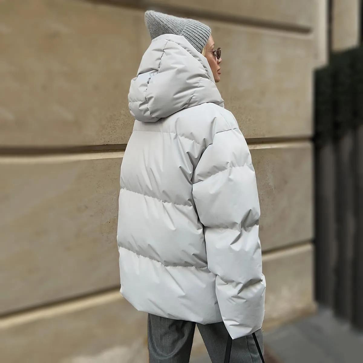 Yulia | Modern Style Detachable Hood Warm Puffer Jacket